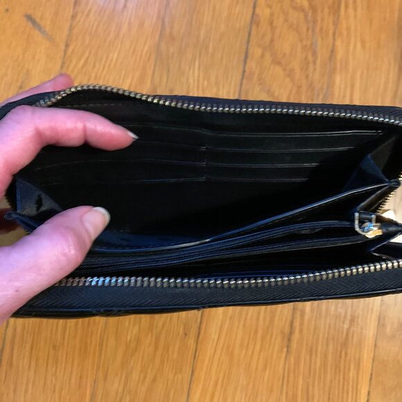 Kate Spade Natalia Quilted Leather Large Wallet | Black - Picture 4 of 8